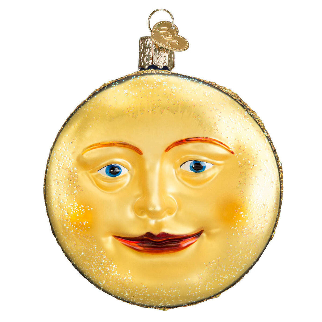 Old World Christmas Man in the Moon Blown Glass Ornament