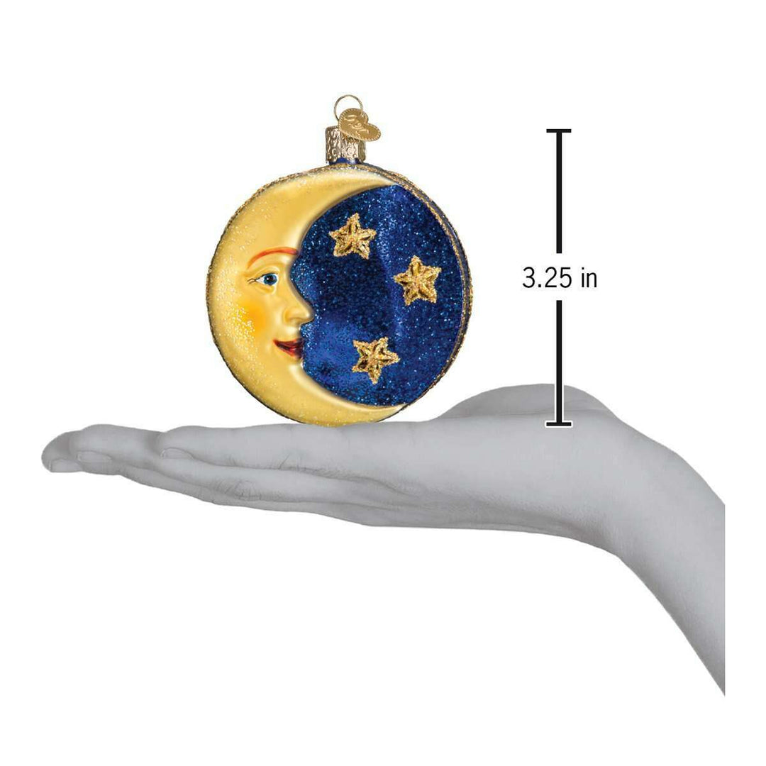 Old World Christmas Man in the Moon Blown Glass Ornament