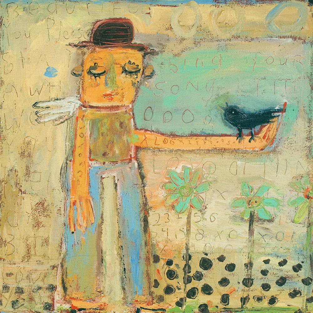 "Man With Bird" Art Print - Quirks!