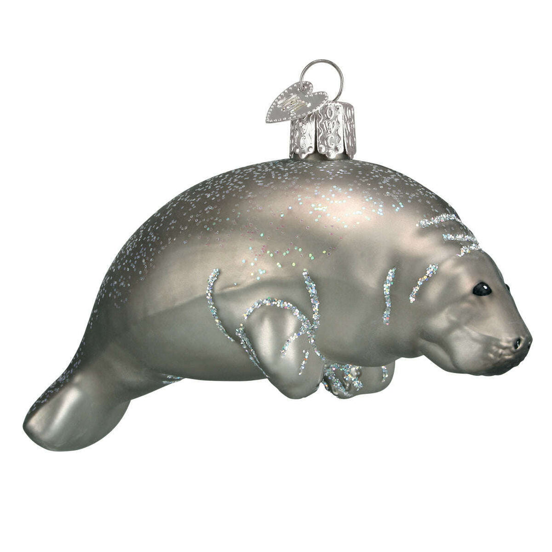 Old World Christmas Manatee Blown Glass Ornament
