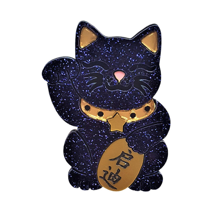 Maneki Neko Enlightenment Cat Brooch by Cherryloco Jewellery 1