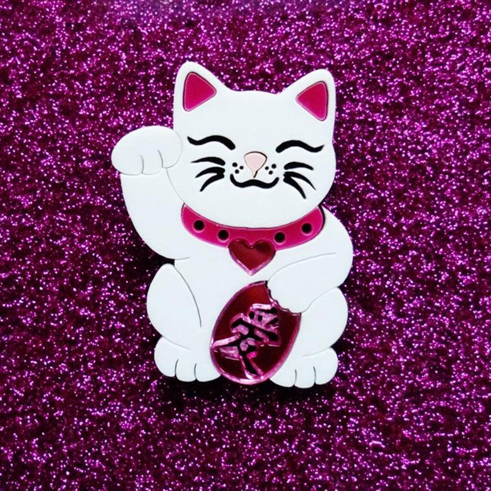 Maneki Neko - Love Cat Brooch by Cherryloco Jewellery 3