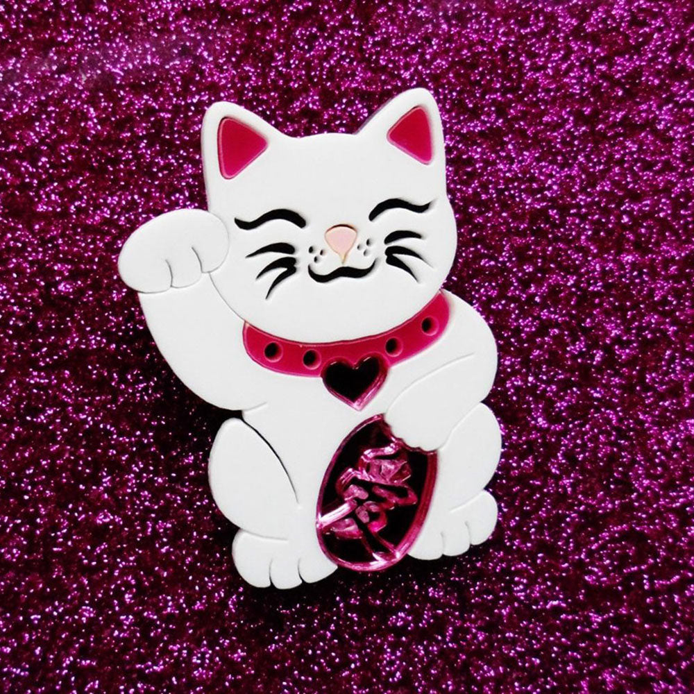 Maneki Neko - Love Cat Brooch by Cherryloco Jewellery 2