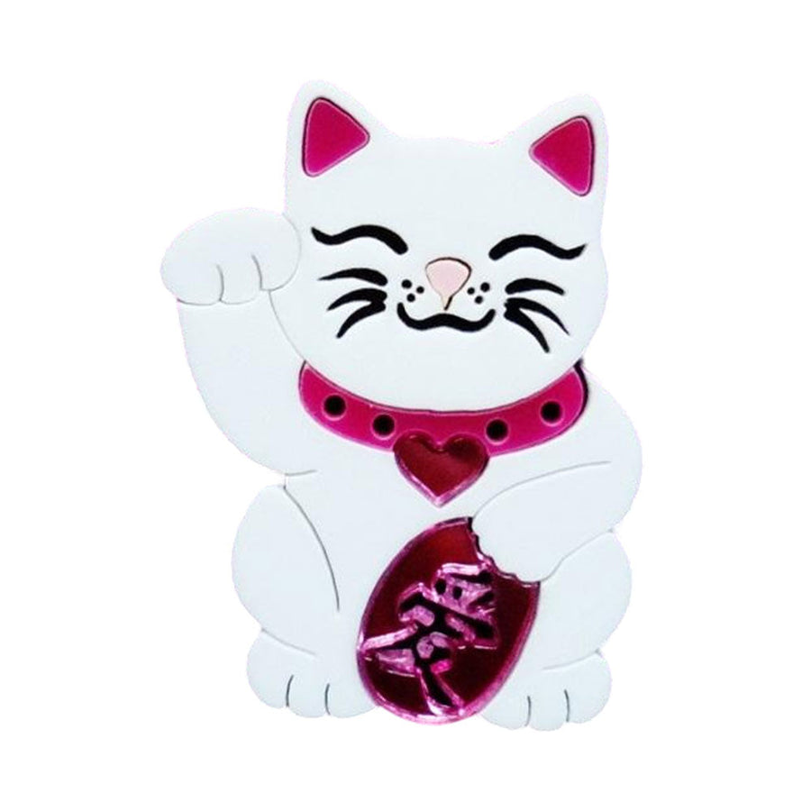 Maneki Neko - Love Cat Brooch by Cherryloco Jewellery 1