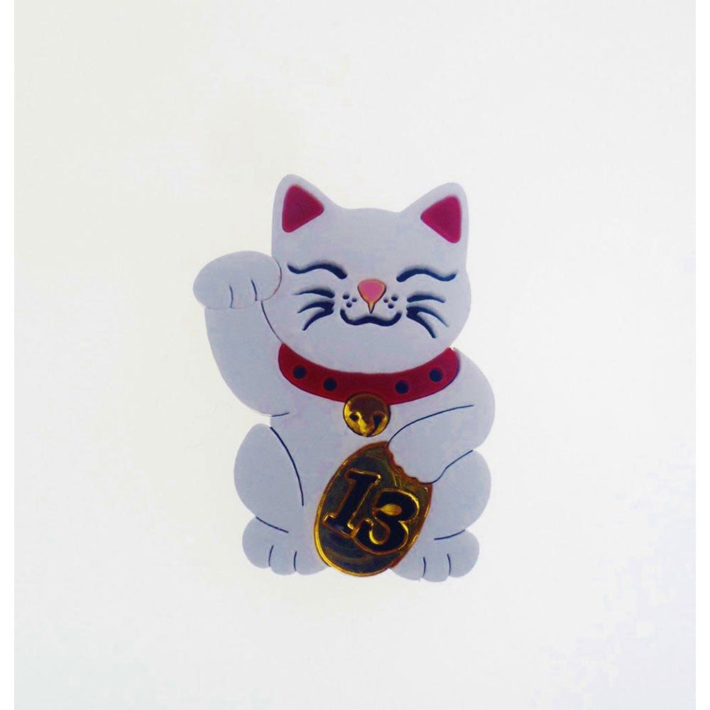 Maneki Neko Lucky Cat Brooch by Cherryloco Jewellery 2