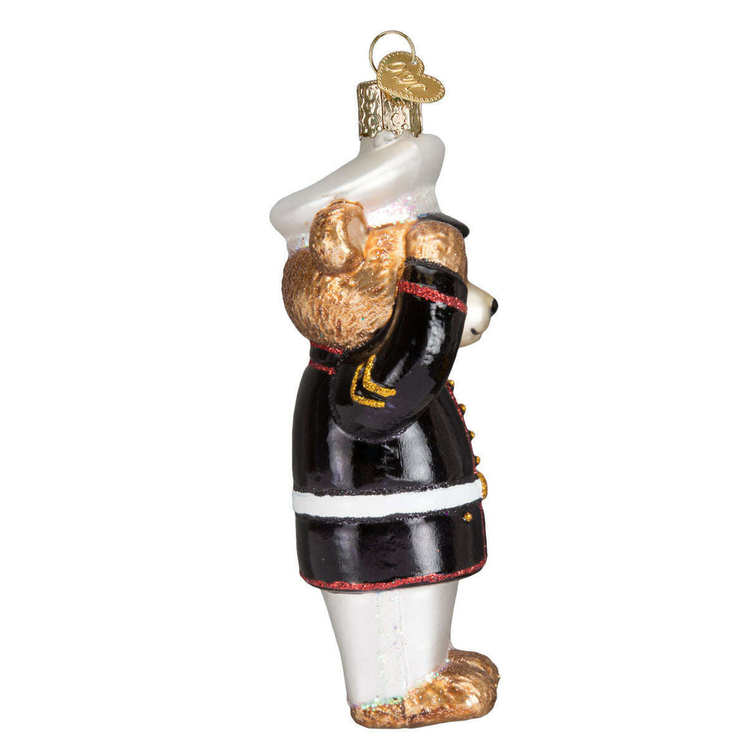 Old World Christmas Marine Bear Blown Glass Ornament