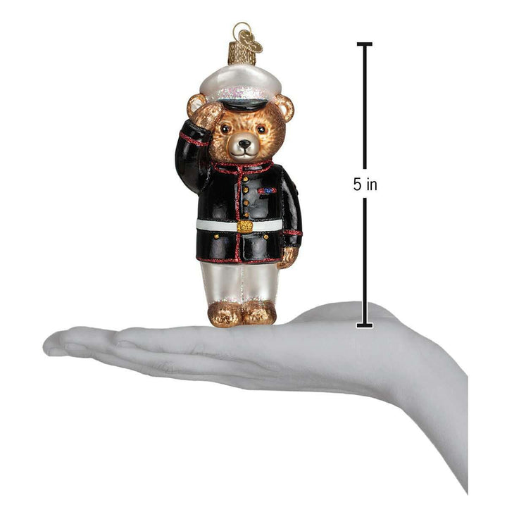 Old World Christmas Marine Bear Blown Glass Ornament