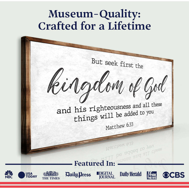 Matthew 6:33 - But Seek the Kingdom of God Faith Sign II
