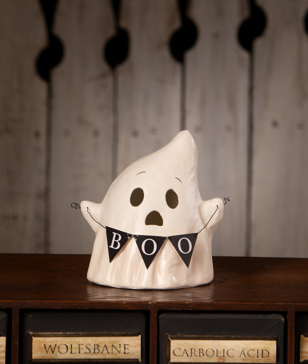 Luminary Boo with Banner by Bethany Lowe Designs, halloween decor