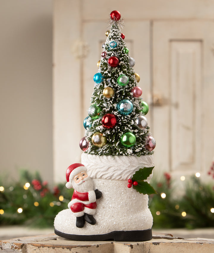 Santa Boot with Tree by Bethany Lowe Designs, christmas decor
