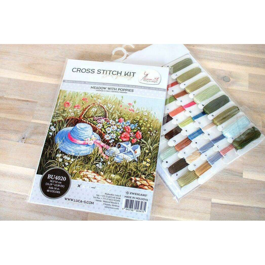 Meadow with poppies BU4020L Counted Cross-Stitch Kit