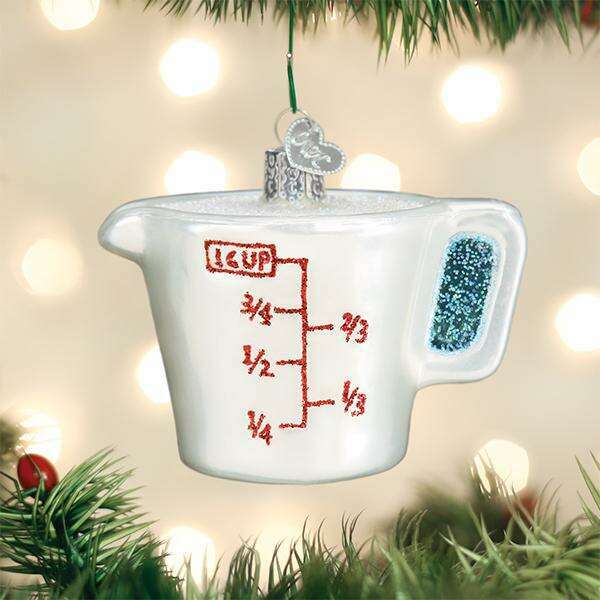 Old World Christmas Measuring Cup Blown Glass Ornament