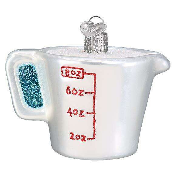 Old World Christmas Measuring Cup Blown Glass Ornament