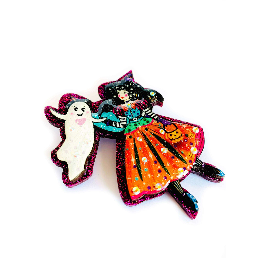 Meggie & the Friendly Ghost Brooch by Rosie Rose Parker