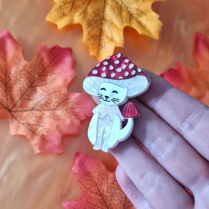 Meowshroom Cat Mushroom Pendant by Cherryloco Jewellery 3