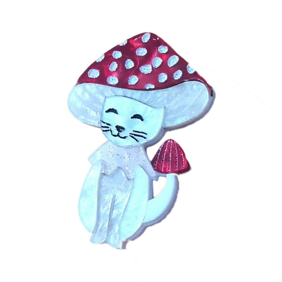 Meowshroom Cat Mushroom Pin by Cherryloco Jewellery 1