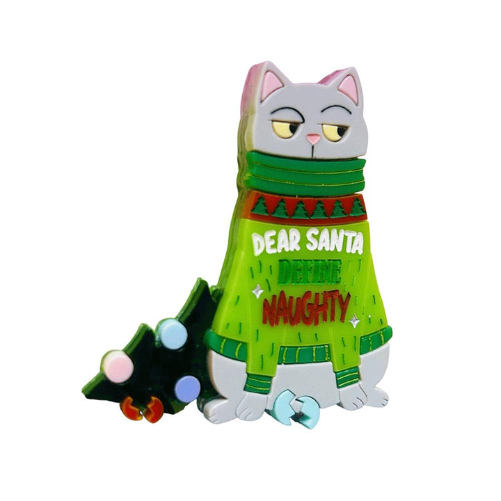 Meowy Christmas - Cat "Santa Define Bad" image 1