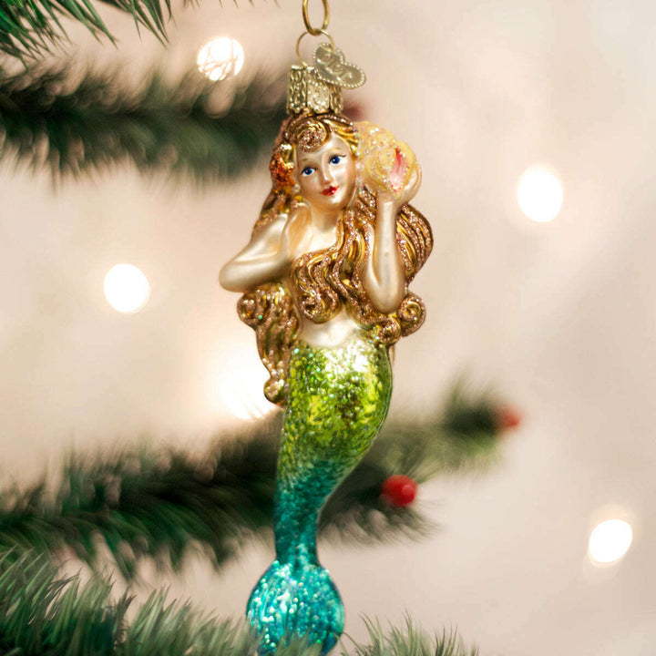 Old World Christmas Mermaid Blown Glass Ornament