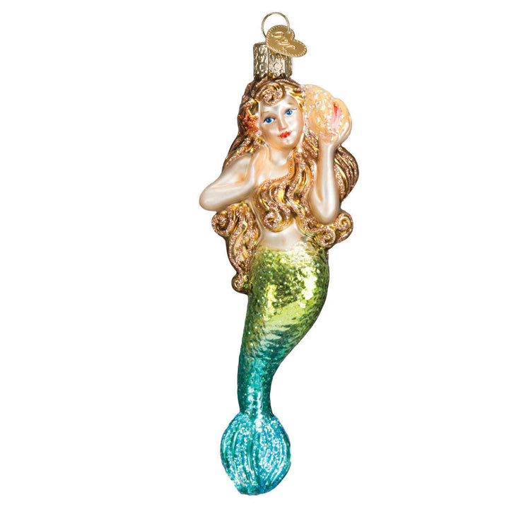 Old World Christmas Mermaid Blown Glass Ornament
