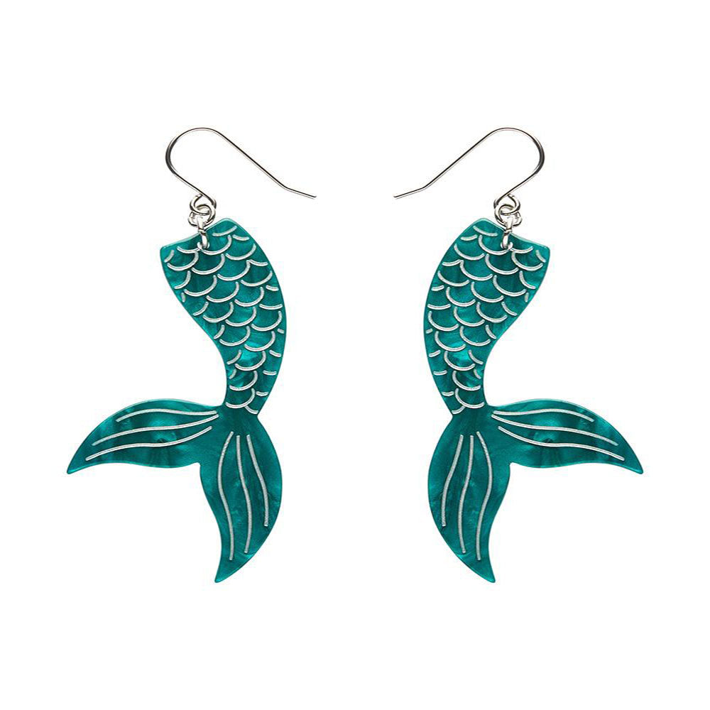 Mermaid Tail Drop Earrings - Aqua (3 Pack) by Erstwilder image