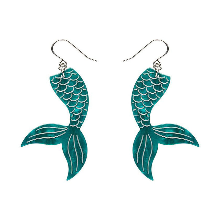 Mermaid Tail Drop Earrings - Aqua (3 Pack) by Erstwilder image