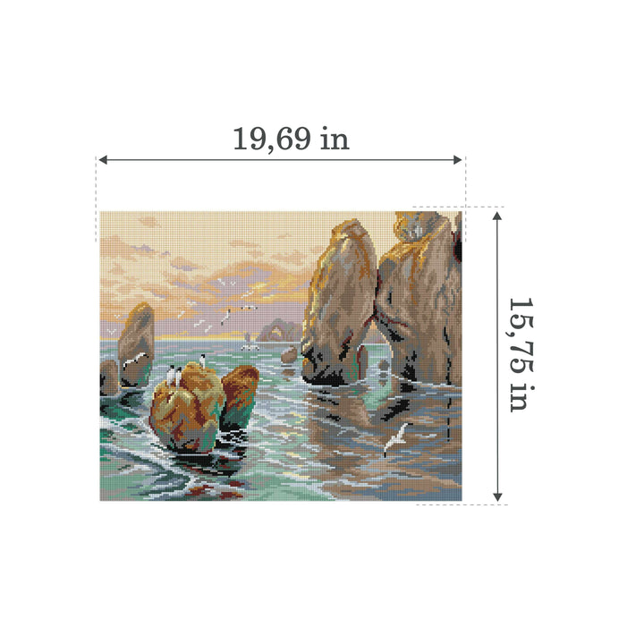 Merres-Joille, Evening 3481M Needlepoint canvas for halfstitch without yarn