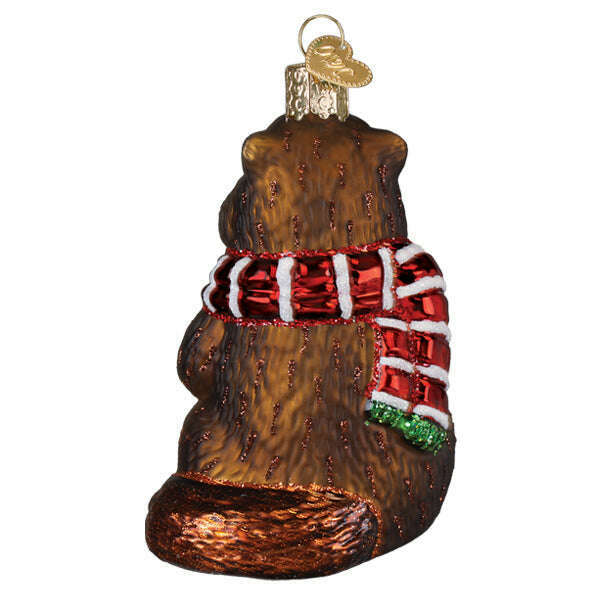Old World Christmas Merry Marmot Blown Glass Ornament