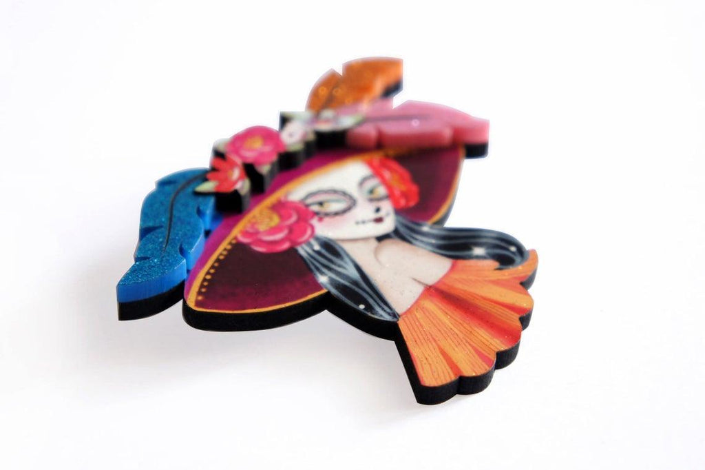 Mexican Catrina Brooch by LaliBlue - Quirks!