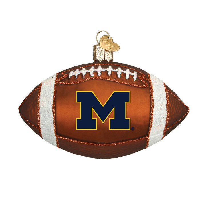 Old World Christmas Michigan Football Blown Glass Ornament
