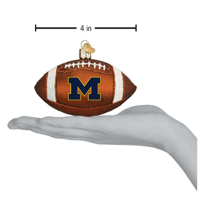 Old World Christmas Michigan Football Blown Glass Ornament