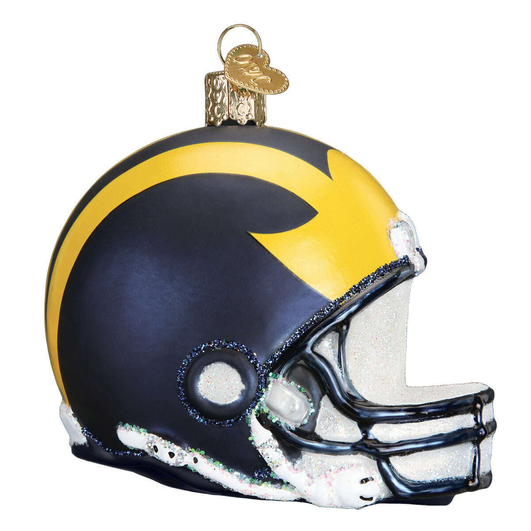 Old World Christmas Michigan Helmet Blown Glass Ornament
