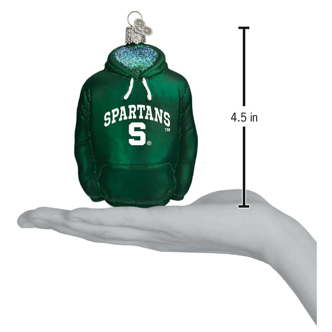Old World Christmas Michigan State Hoodie Blown Glass Ornament