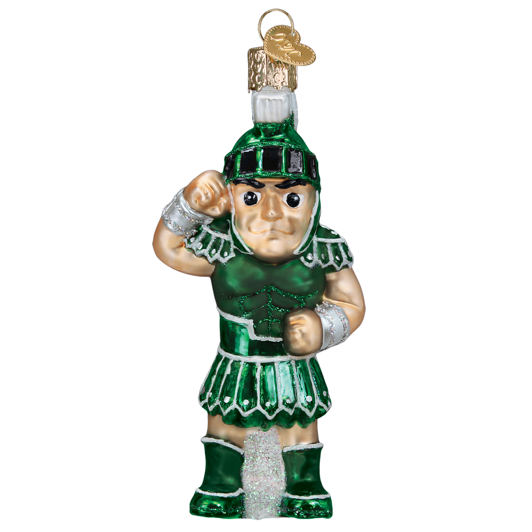 Old World Christmas Michigan State Sparty Blown Glass Ornament