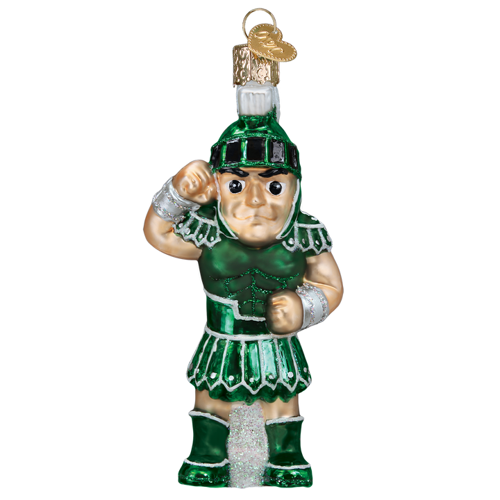 Old World Christmas Michigan State Sparty Blown Glass Ornament