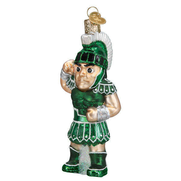Old World Christmas Michigan State Sparty Blown Glass Ornament