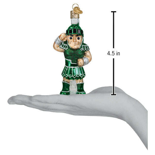 Old World Christmas Michigan State Sparty Blown Glass Ornament