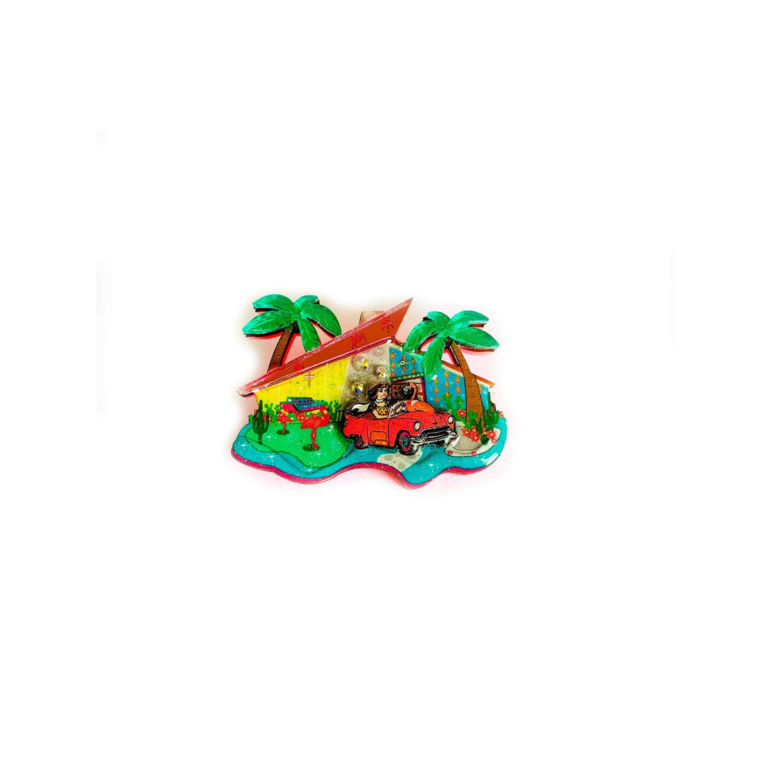 Mid Century Palm Springs House Brooch by Rosie Rose Parker