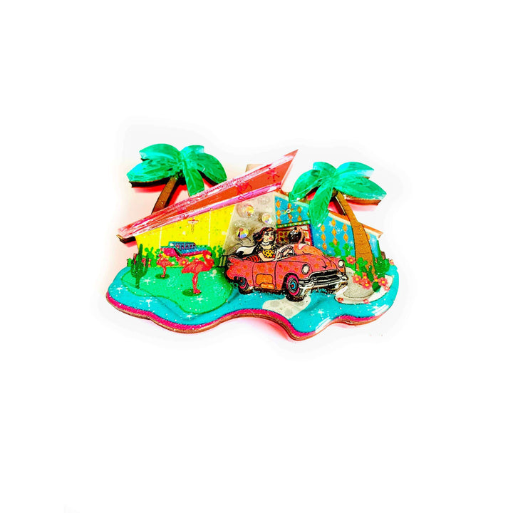 Mid Century Palm Springs House Brooch by Rosie Rose Parker