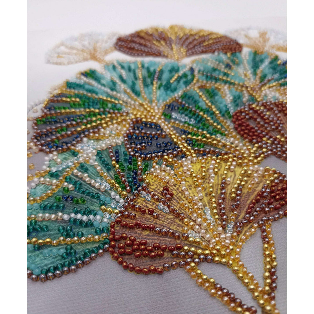 Mid-sized Bead Embroidery kit - Emerald branch