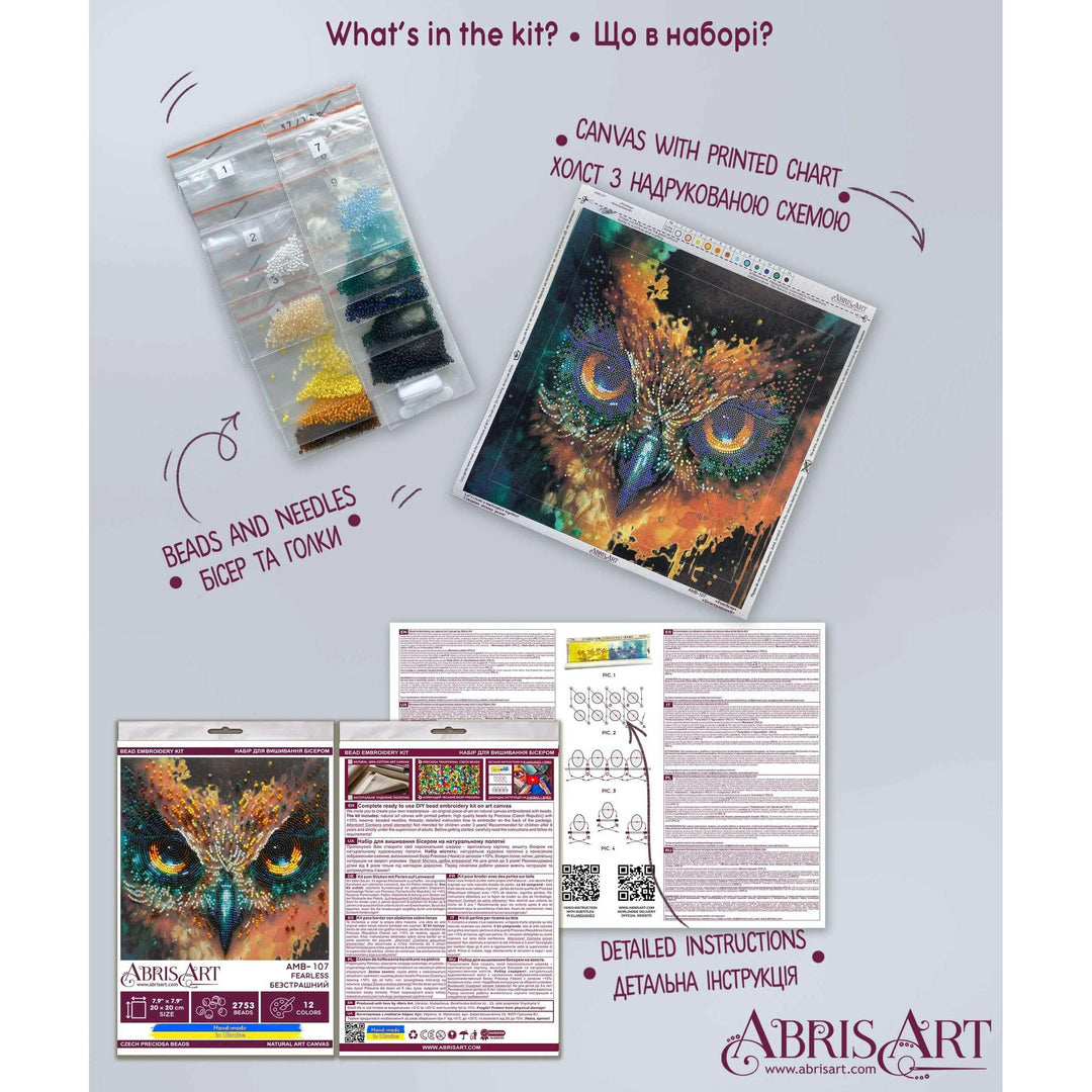 Mid-sized bead embroidery kit - Fearless AMB-107