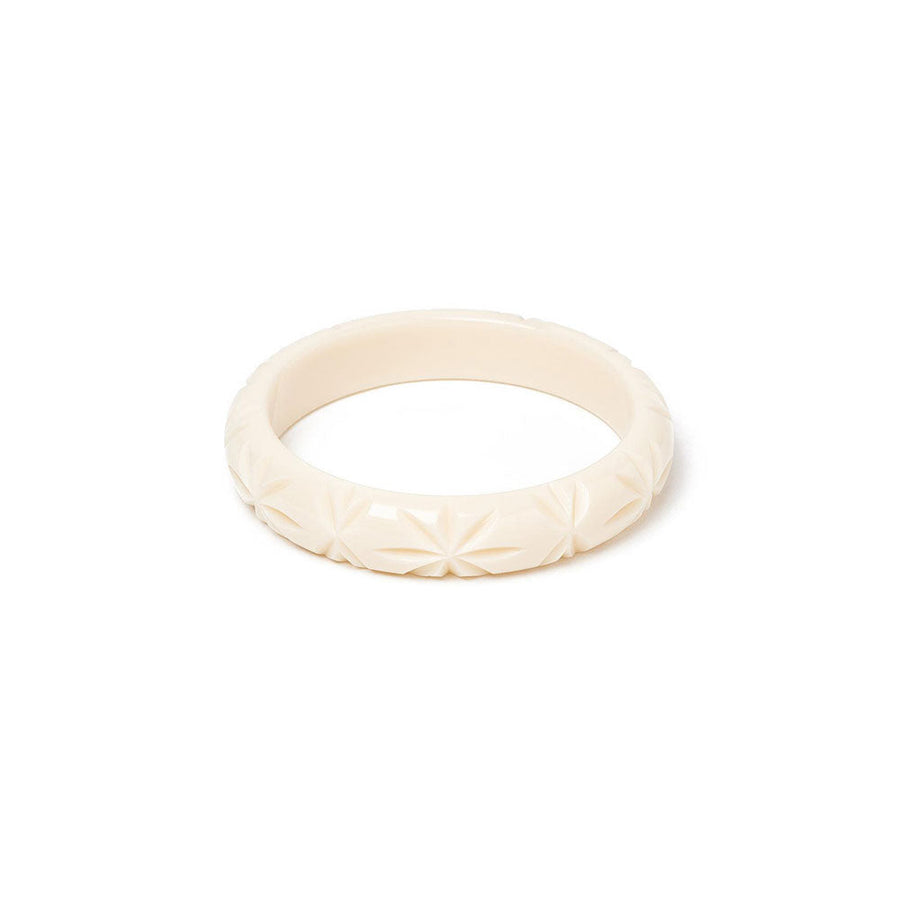 Midi Cream Heavy Carve Bangle by Splendette image