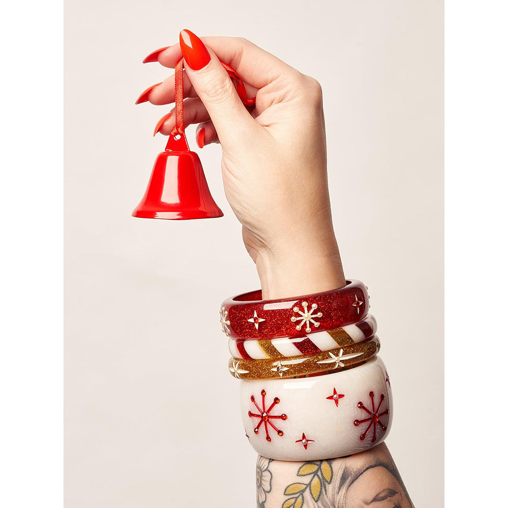 Midi Red Glitter Snowflake Bangle by Splendette image 2