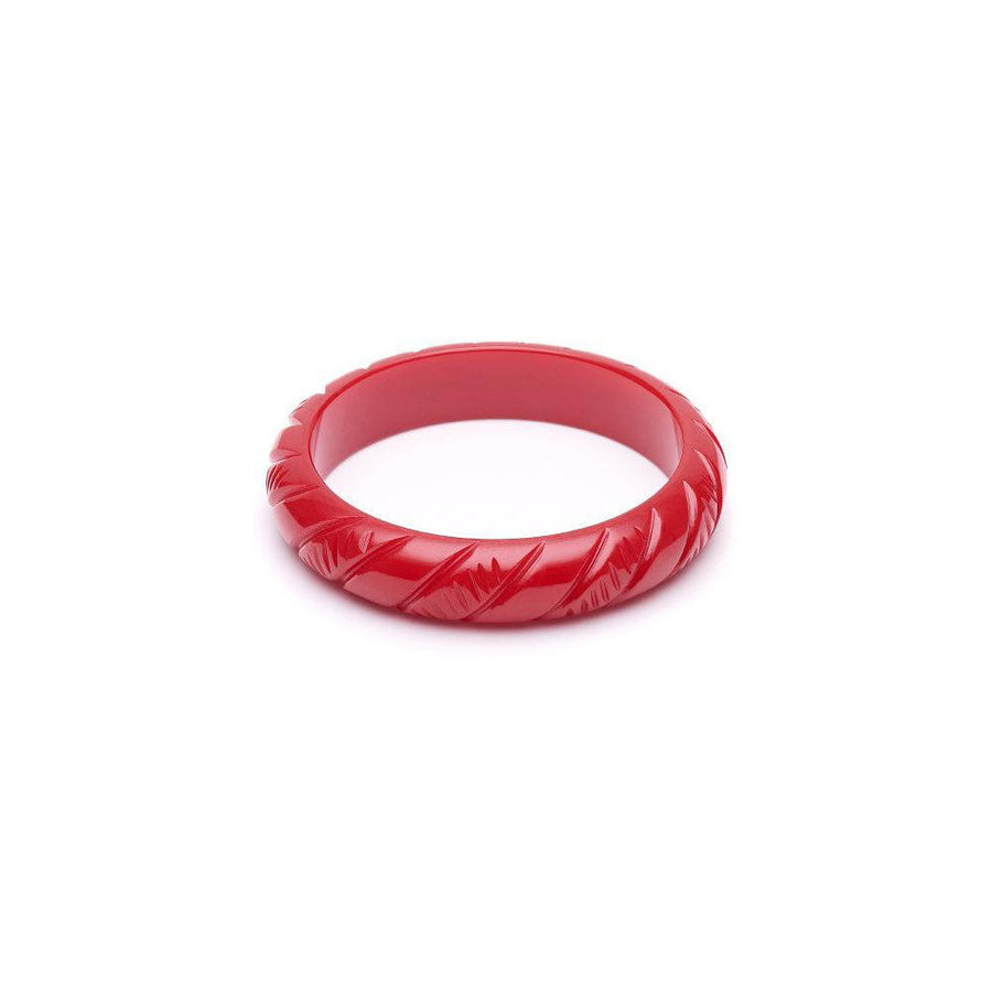 Midi Red Heavy Carve Fakelite Bangle by Splendette image