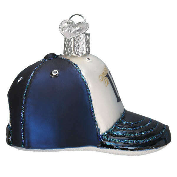 Old World Christmas Miller Lite Baseball Cap Blown Glass Ornament
