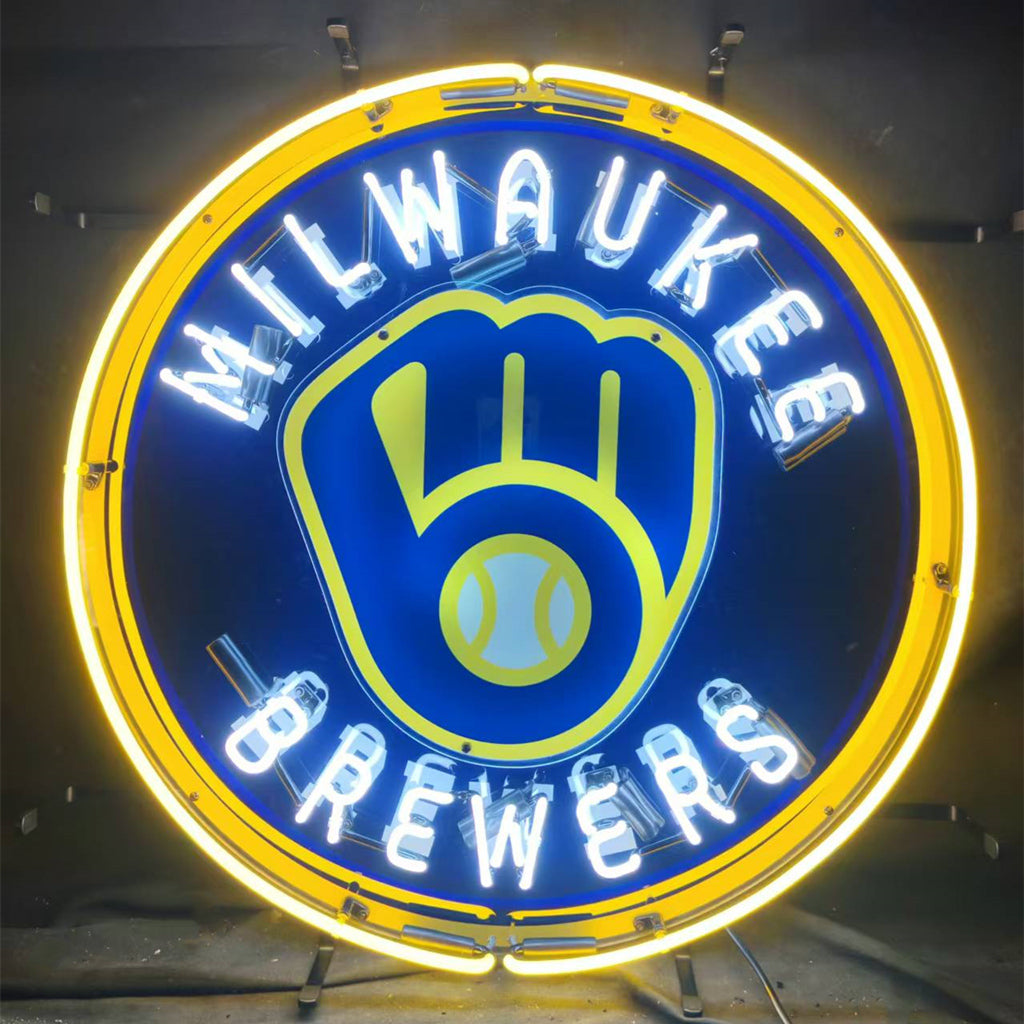 Milwaukee Brewers Logo Neon Signs Light