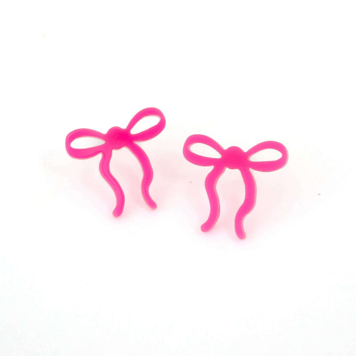 Mini Acrylic Bow Stud Earrings
