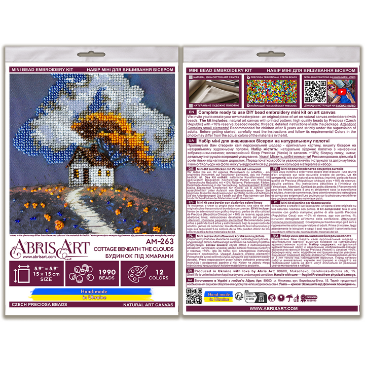 Mini Bead embroidery kit - Cottage Beneath the Clouds AM-263