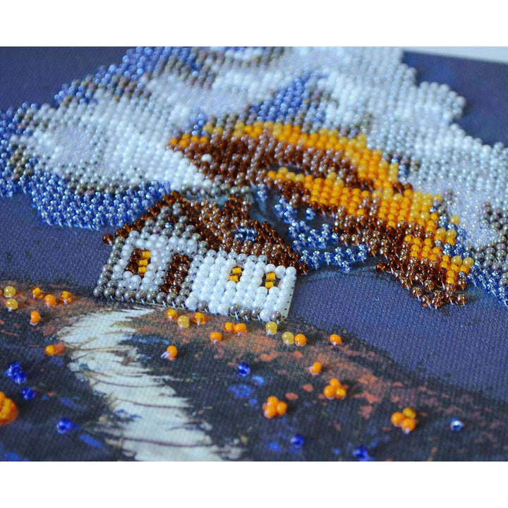 Mini Bead embroidery kit - Cottage Beneath the Clouds AM-263