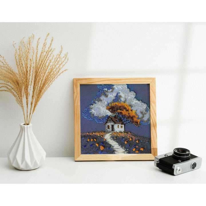 Mini Bead embroidery kit - Cottage Beneath the Clouds AM-263