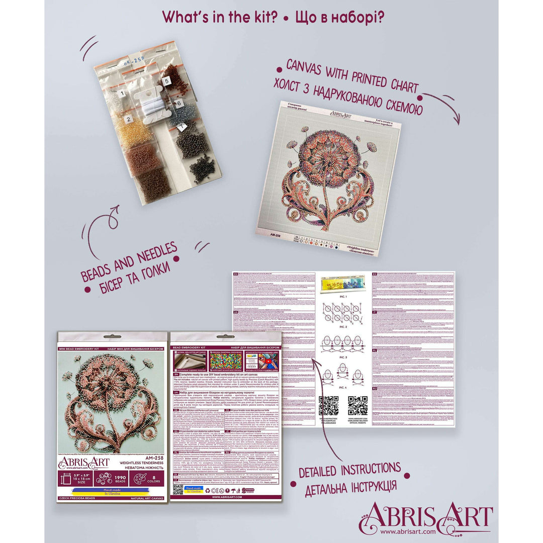 Mini Bead embroidery kit - Weightless tenderness AM-258